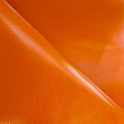 Ткань ПВХ 450 гр/м2, Оранжевый (Ширина 160см), на отрез  в Дмитрове