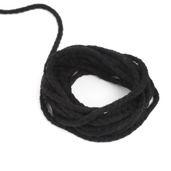 Шнур для одежды тип 2, цвет Чёрный (плетено-вязаный/полиэфир)  в Дмитрове